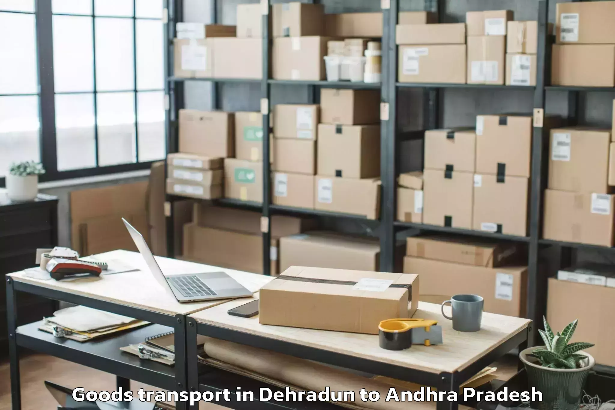 Professional Dehradun to Ganapavaram Goods Transport